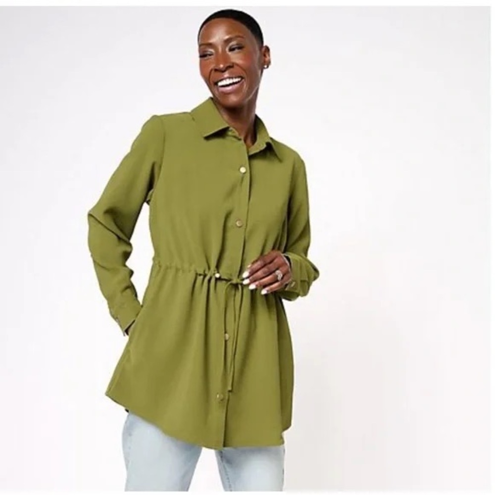 GIRL WITH CURVES Button Shirt Jacket A609229
